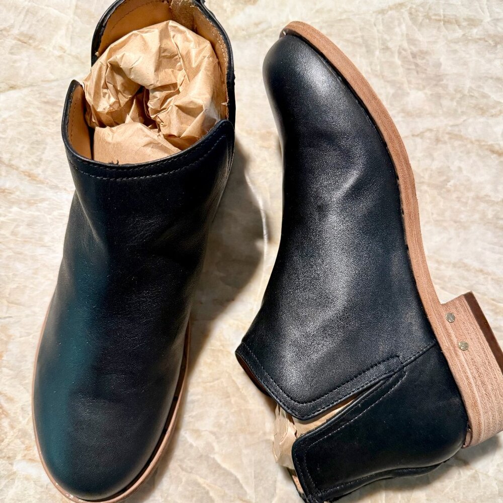 Beek Falcon Black Leather Ankle Boots Booties  9 - Picture 4 of 12